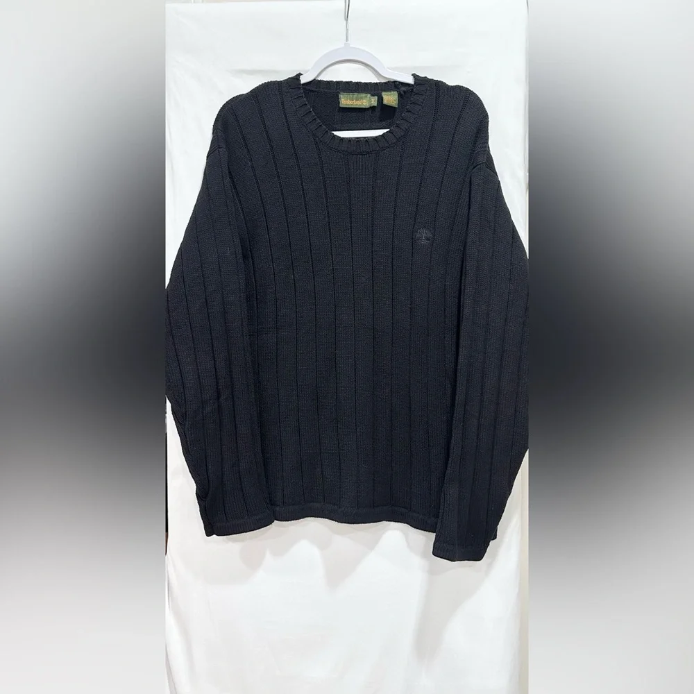 Timberland‎ Knit Pullover Sweater 100% Cotton Men’s M Black